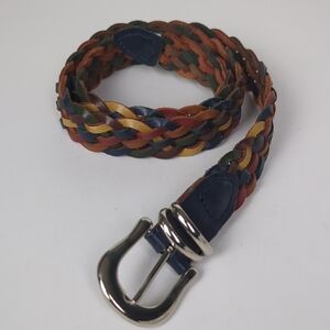 VINTAGE Braided Multicolor Leather Belt